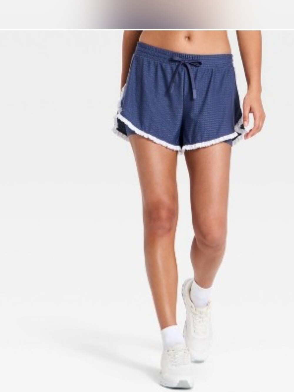 Women's Mesh Crochet Trim Shorts - JoyLab' Dark Blue